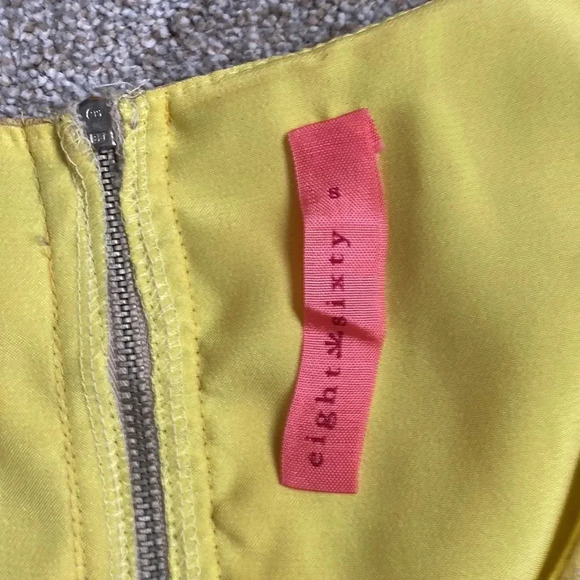 Anthropologie Eighty Sixty Sleeveless Lace Yellow Beige Fit Flare Mini Dress S - Picture 5 of 9